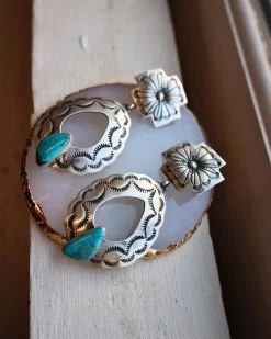 OPEN CONCHO OVOID TURQUOISE STONE EARRING -Western Fashion image 3bc21a5d 8e40 4566 be0c 0157d0162812