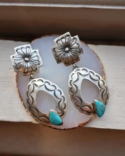 OPEN CONCHO OVOID TURQUOISE STONE EARRING -Western Fashion image 3c0c1c7e 0520 45f3 8768 801fa6830ca4