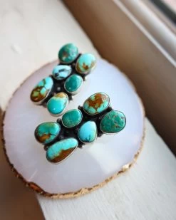 6 TURQUOISE CLUSTER POST EARRING -Western Fashion image 63f696da 19db 4df7 9ebc 1a7456d0f9c8