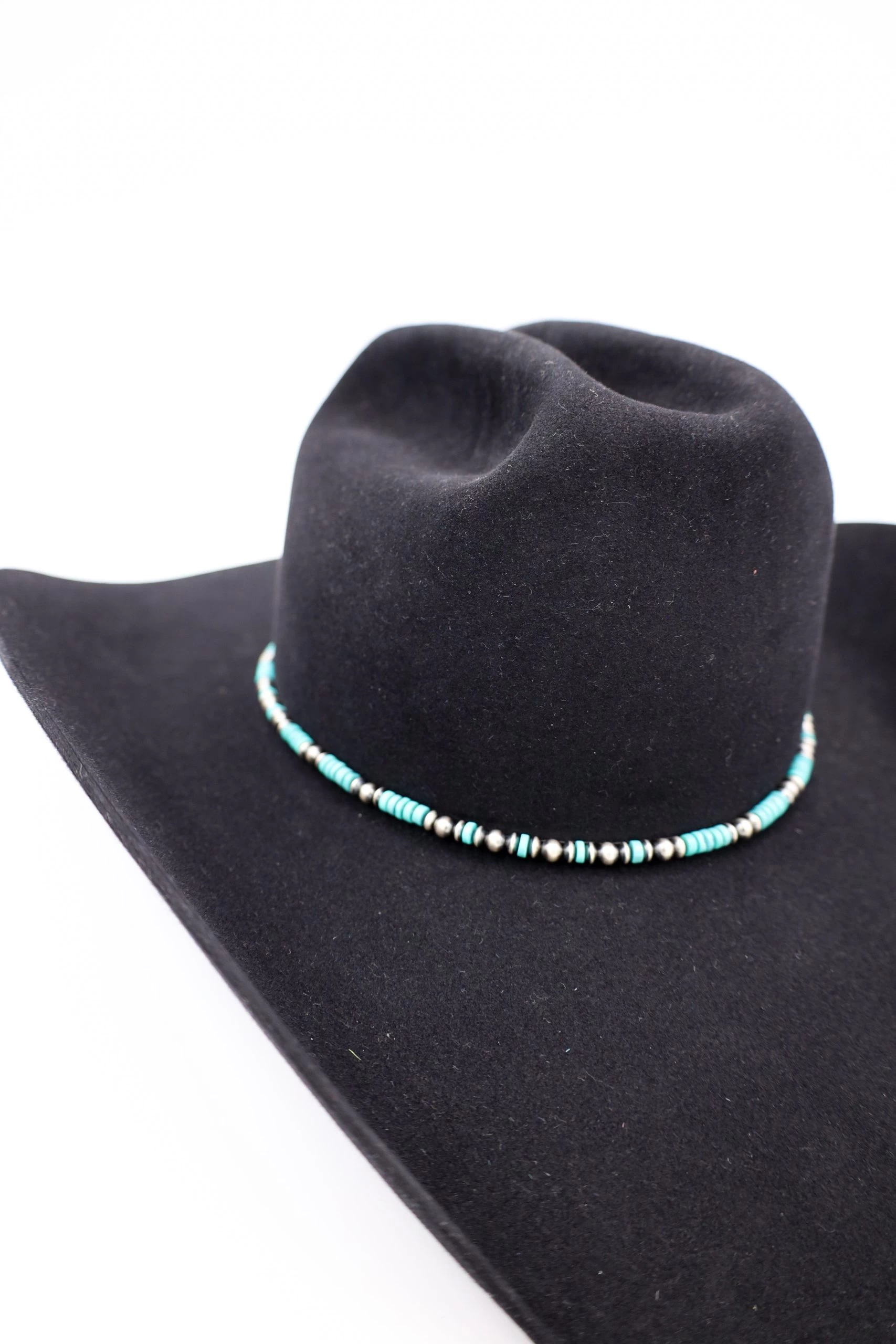 Peyote Bird Turquoise Heishi And Navajo Pearl Hat Band 7 Peyote Bird Turquoise Heishi And Navajo Pearl Hat Band - Image 5