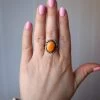 ORANGE BUMBLEBEE JASPER OVAL RING- SIZE 8 -Western Fashion image 82086296 f5fc 4f16 8e3e f5747d176c77
