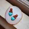 TURQUOISE HEART WITH THREE RED SPINY OYSTER DOTS EARRINGS -Western Fashion image 865870e5 1cb0 47f8 9e86 93360c108049