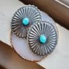 EXTRA LARGE CONCHO WITH TURQUOISE OVAL POST EARRINGS 1 EXTRA LARGE CONCHO WITH TURQUOISE OVAL POST EARRINGS -Western Fashion image 899b0cdb 80d1 4f17 8491 5dac3be25198