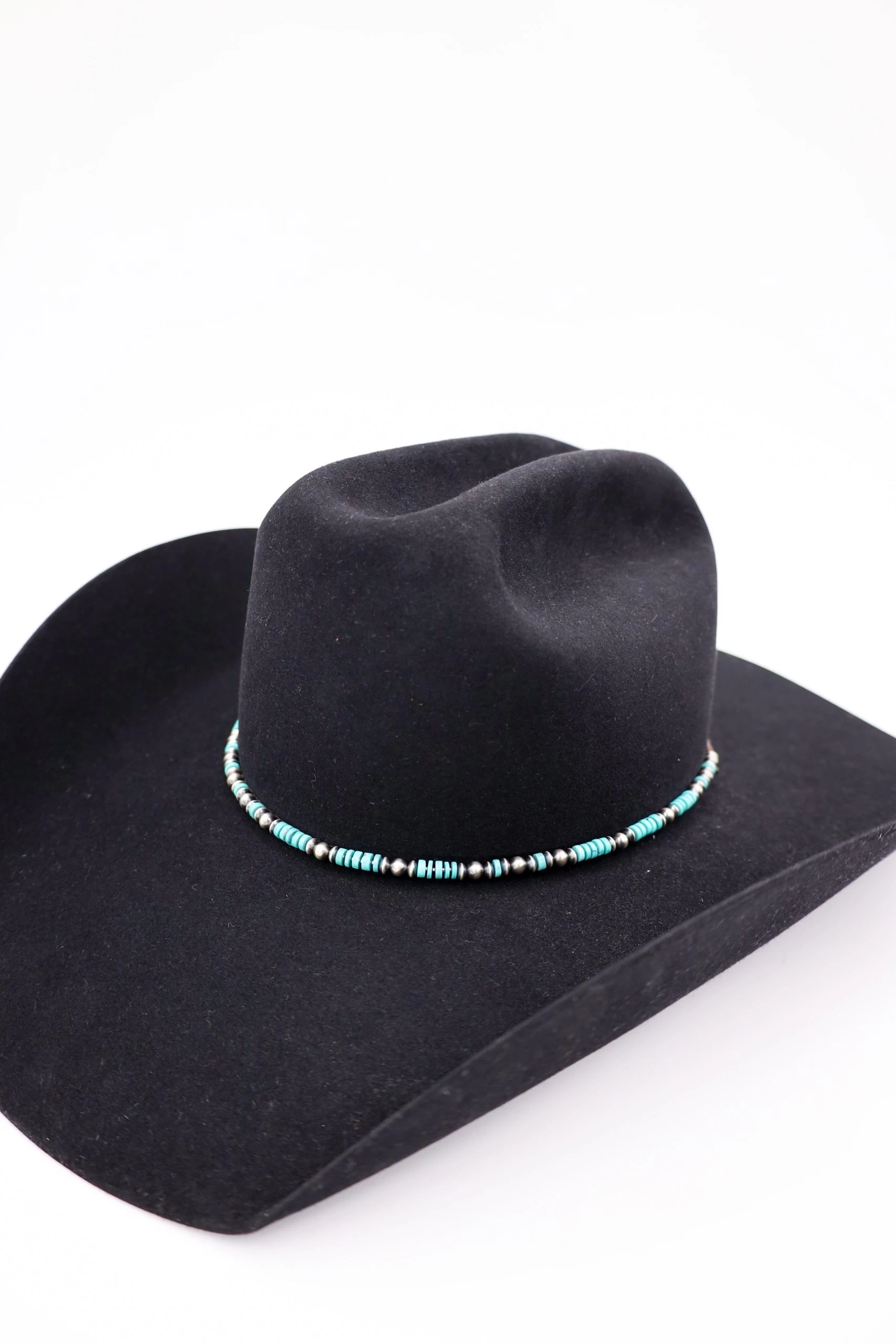 Peyote Bird Turquoise Heishi And Navajo Pearl Hat Band 6 Peyote Bird Turquoise Heishi And Navajo Pearl Hat Band - Image 4