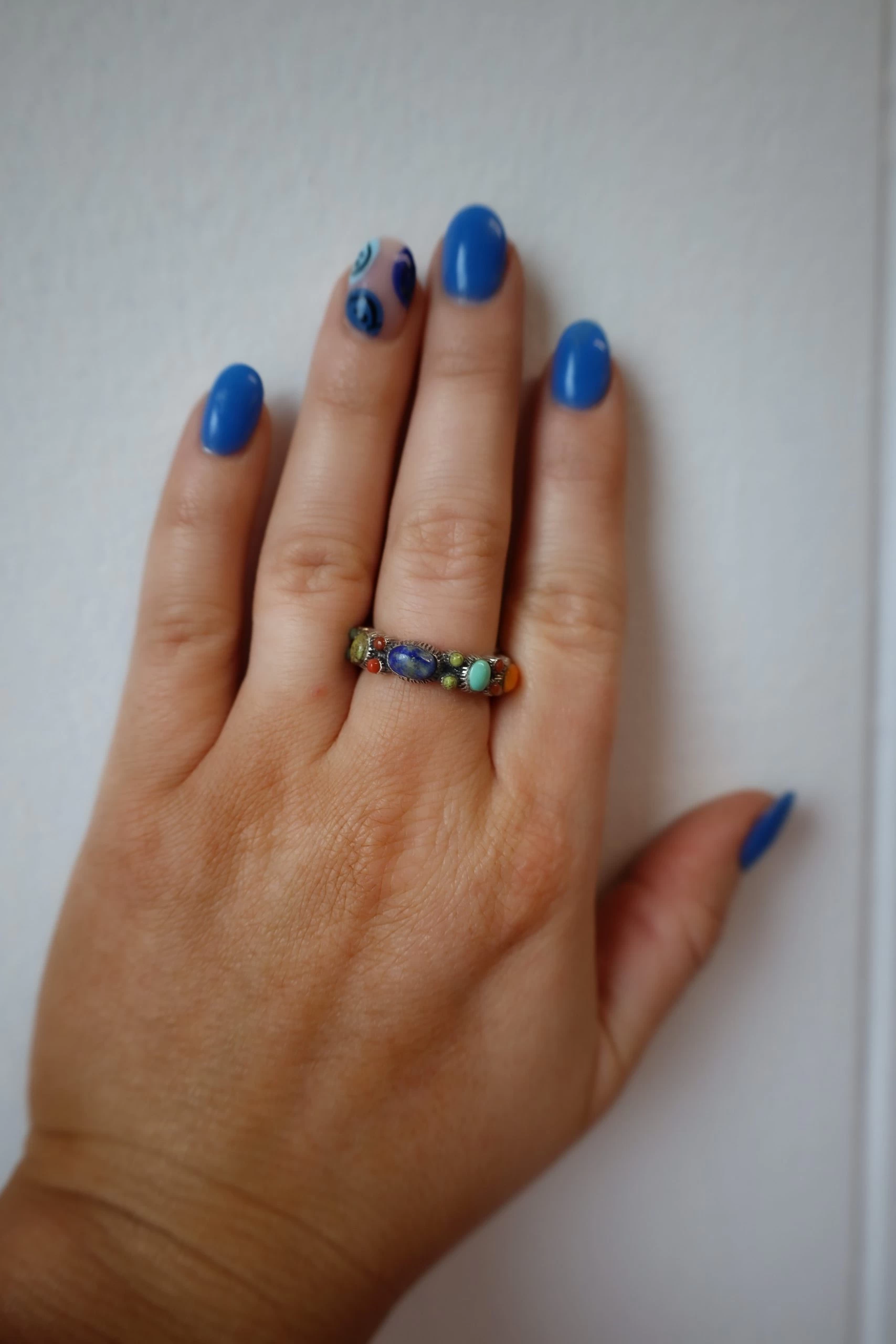 Peyote Bird Multi Stones All Around Ring- Size 6.5 9 Peyote Bird Multi Stones All Around Ring- Size 6.5 - Image 7