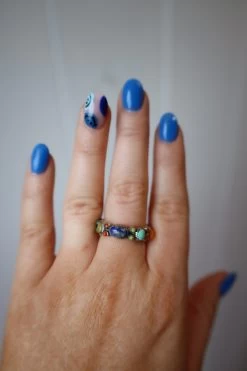 Peyote Bird Multi Stones All Around Ring- Size 6.5