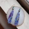 Peyote Bird Long Purple, Turquoise And Gold Slab Navajo Pearl Earring -Western Fashion image a2b064f6 21f5 440e bbcd 121b46354afc