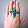 4 TURQUOISE TEARDROPS RING- SIZE 6 -Western Fashion image bedbb18c b17b 4708 913a 9b1f03c0f0ff