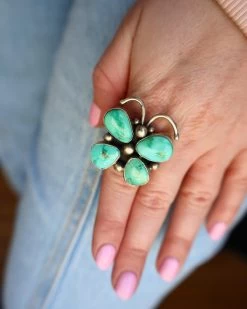 TURQUOISE BUTTERFLY RING- ADJUSTABLE -Western Fashion image d96c586c 0d68 4b6e b360 c5415d77d8a5
