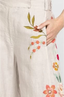 JOHNNY WAS JOYA WIDE LEG LINEN PANT -Western Fashion j66823 3 sand 5