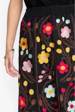 JOHNNY WAS JONI HIGH SLIT LINEN SKIRT -Western Fashion j71723 4 blk 5