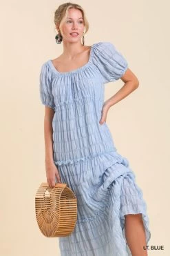 UMGEE MAXI PRINT DRESS -Western Fashion k6412 ltblue 1