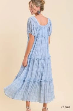 UMGEE MAXI PRINT DRESS -Western Fashion k6412 ltblue 5