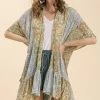 UMGEE RUFFLE SLEEVE KIMONO -Western Fashion k6486 sage mix 1