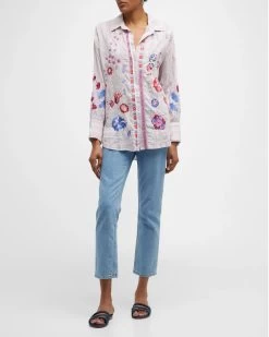 JOHNNY WAS PIPER RELAXED OVERSIZED BLOUSE 9 JOHNNY WAS PIPER RELAXED OVERSIZED BLOUSE -Western Fashion nm 4532483 100714 b