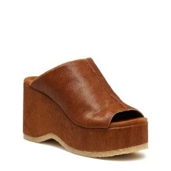 KELSI DAGGER ROWAN HICKORY PLATFORM SANDALS -Western Fashion rowan haircalf hickory 002 5000x 56d6d124 cc87 42c2 a1db 11600022a138