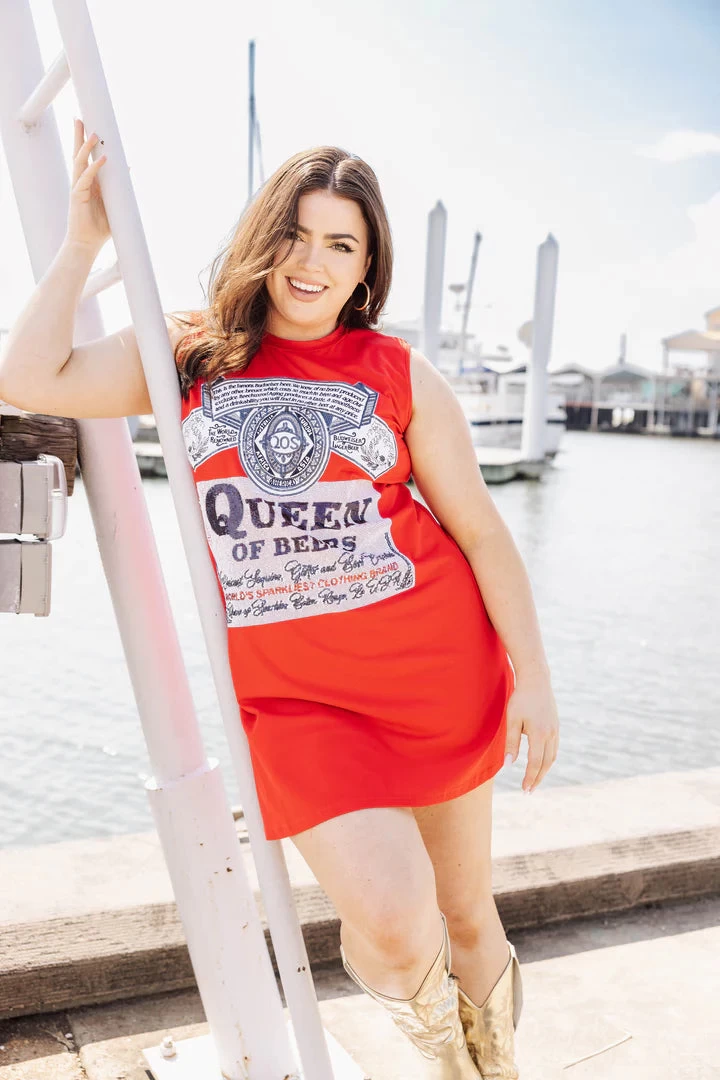 QUEEN OF SPARKLES QUEEN OF BEERS TANK TEE DRESS 3 QUEEN OF SPARKLES QUEEN OF BEERS TANK TEE DRESS