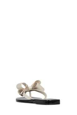 JEFFREY CAMPBELL SUGARY JELLY WITH BOW- CREAM SHINY -Western Fashion sugary flat sandal jeffrey campbell 361162 1365x 04d61da2 c865 4b9a b7b8 2bb25f5d37b0