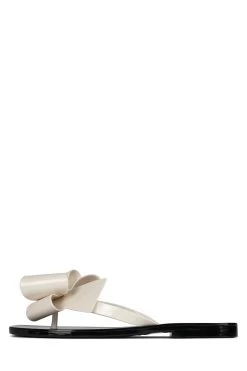 JEFFREY CAMPBELL SUGARY JELLY WITH BOW- CREAM SHINY -Western Fashion sugary flat sandal jeffrey campbell cream shiny black shiny 6 964601 1365x 60cea3c1 636c 440b 9e7d 5a07f56fc0ee