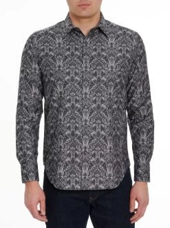 ROBERT GRAHAM HIGHLAND LONG SLEEVE WOVEN SHIRT- GREY