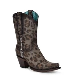 Corral Boots CORRAL WOMEN'S ANKLE LEOPARD NARROW SQUARE TOE BOOT