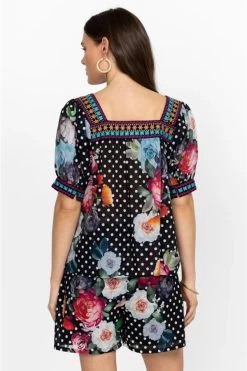 JOHNNY WAS POLKALONA SQUARE NECK BLOUSE -Western Fashion w18523 3 mti 4