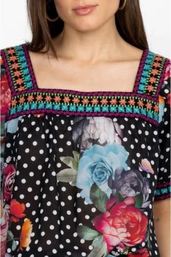 JOHNNY WAS POLKALONA SQUARE NECK BLOUSE -Western Fashion w18523 3 mti 5