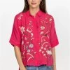 JOHNNY WAS GENIVEVE RELAXED DOLMAN BLOUSE 1 JOHNNY WAS GENIVEVE RELAXED DOLMAN BLOUSE -Western Fashion w19923 2 rose red 1