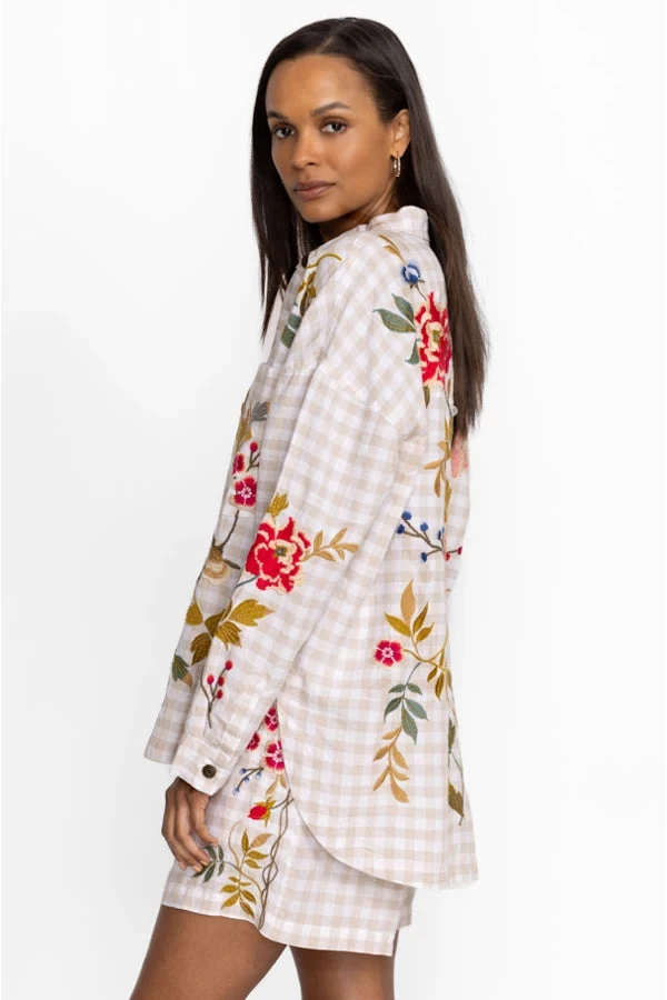 JOHNNY WAS ADELE GINGHAM POCKET BLOUSE 4 JOHNNY WAS ADELE GINGHAM POCKET BLOUSE - Image 2